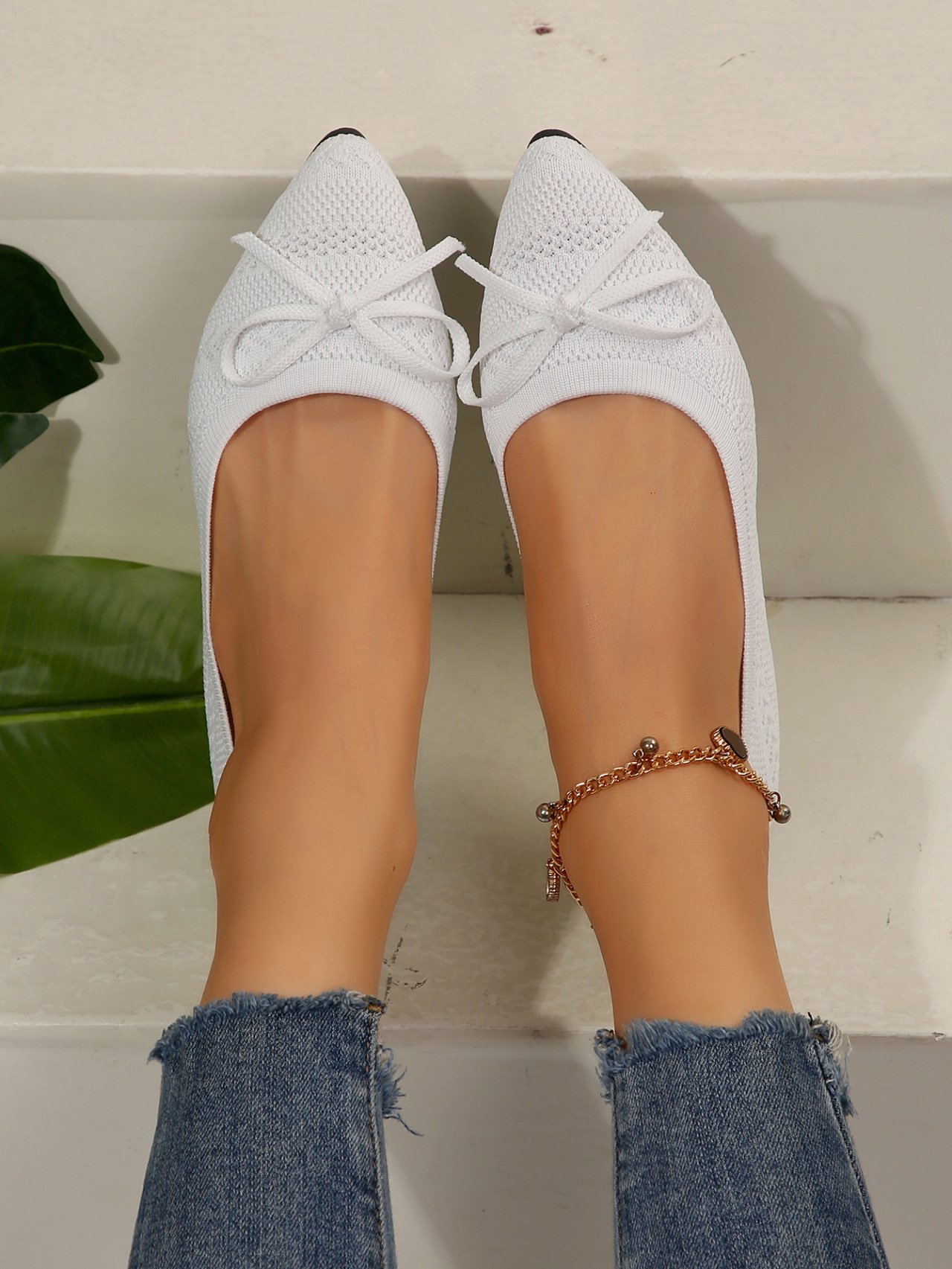 Women’s Bow Knitted Flats - Image 8