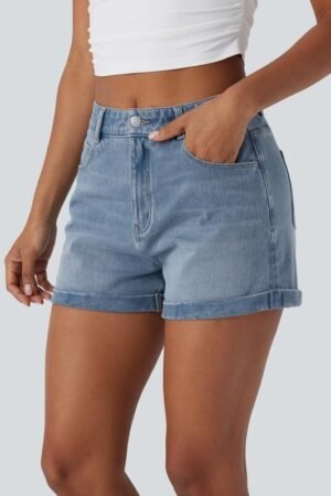 High-Rise Mom Shorts - Vintage Wash