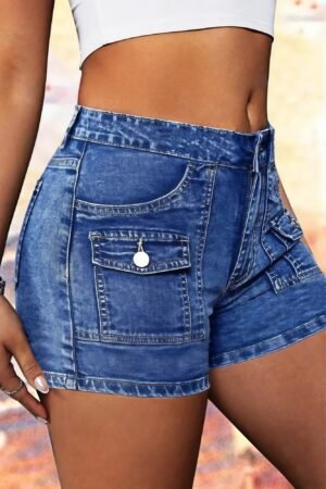 Women's High-Waist Side-Button Jeans