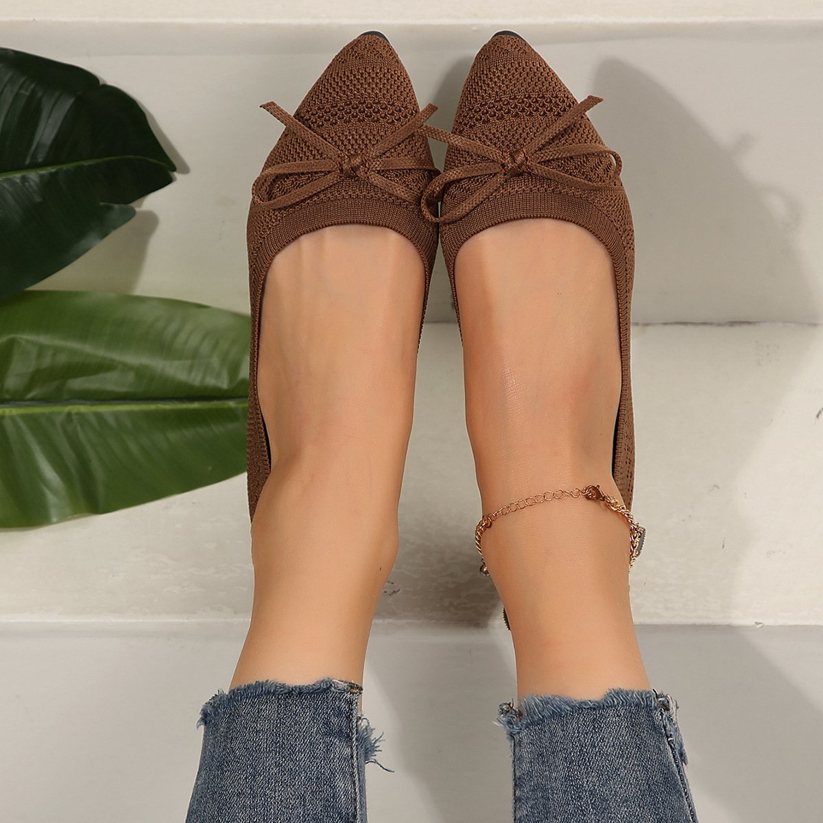 Women’s Bow Knitted Flats - Image 10