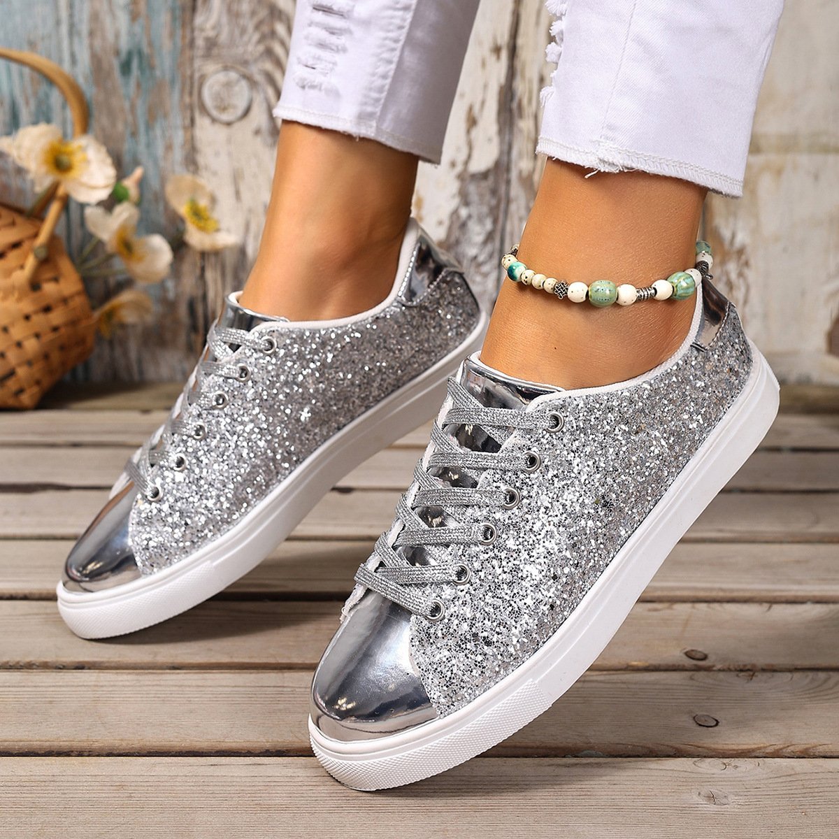 Plus Size Sparkle Board Shoes - Image 4