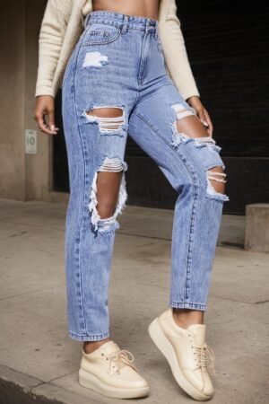 Women’s New Jeans, High Waist Piercing, Straight Fit