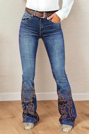 Women's High-Waist Heart Cut-out Jeans