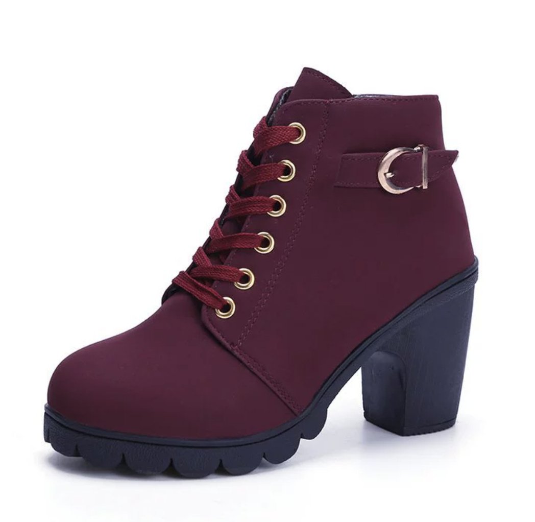 Women’s Suede Square Heel Boots - Image 8