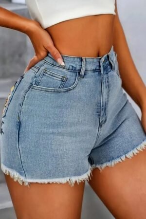 Women's High-Waist Embroidered Jeans