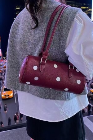 Cylindrical Women's Bag With Pendant