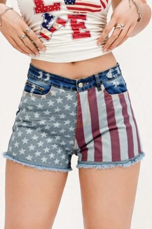 Women's Mid-Rise Patriotic Flare Jeans