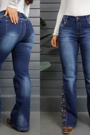 Women's High-Waist Heavily Ripped Jeans