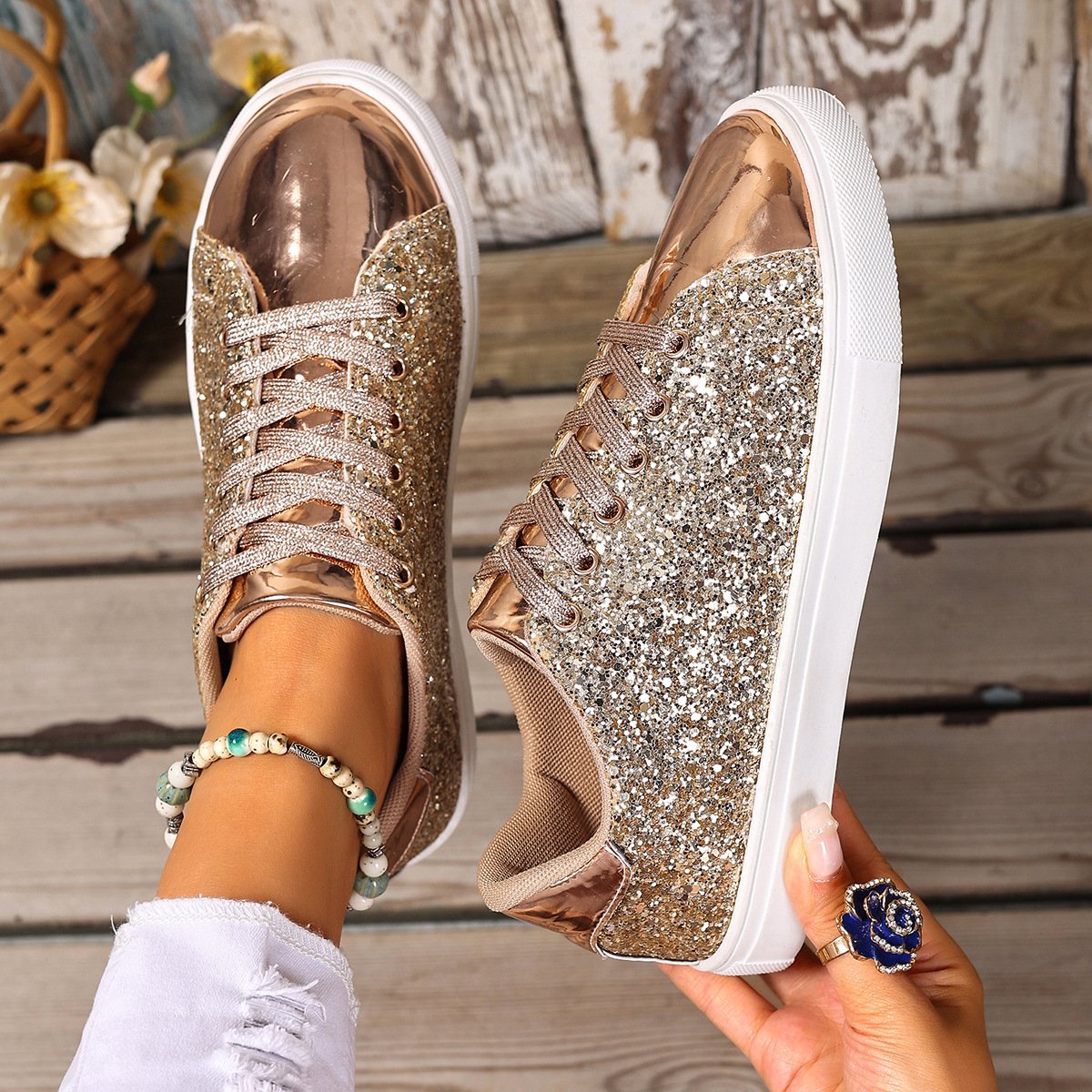 Plus Size Sparkle Board Shoes - Image 7