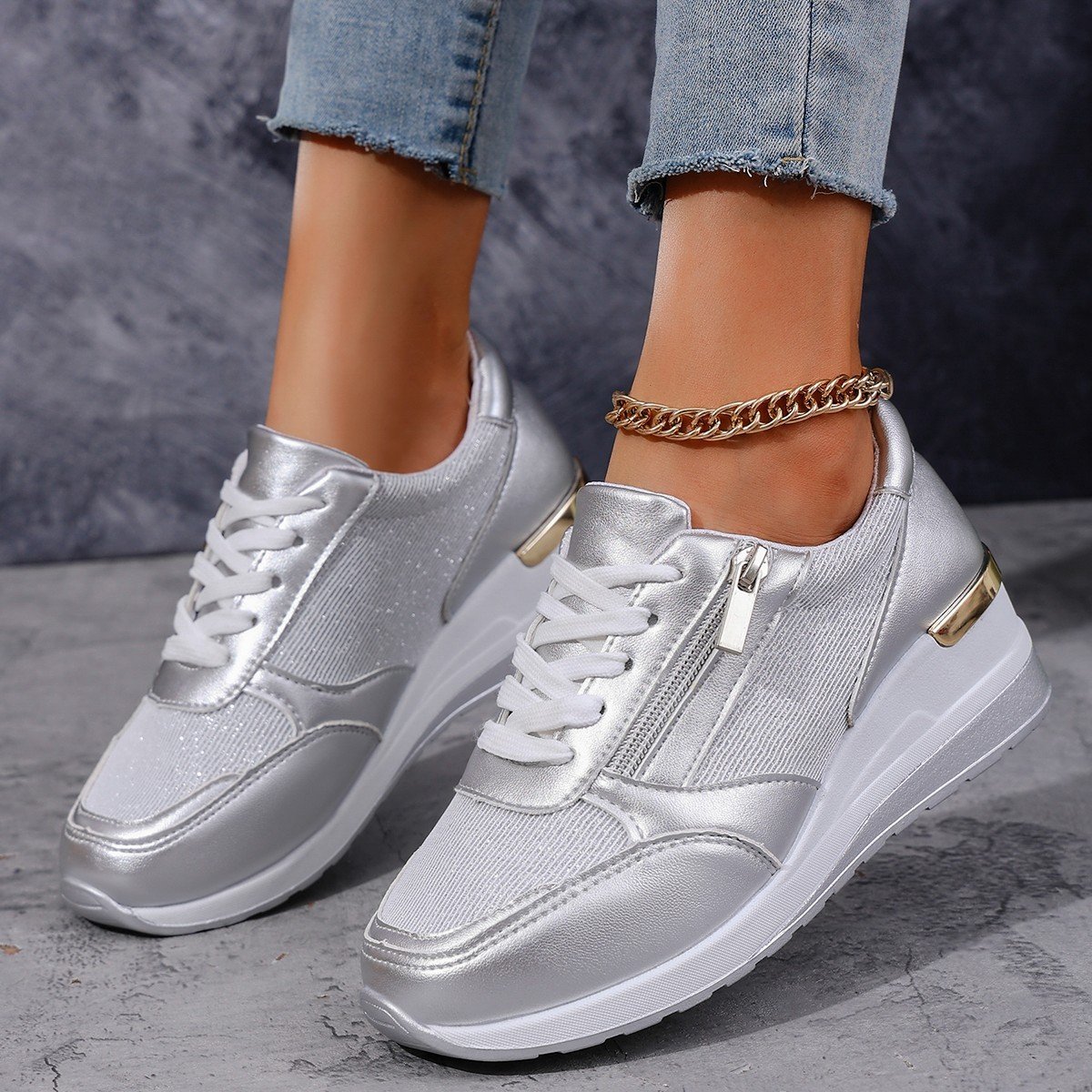 Women’s Lace-Up Thick Sole Sneakers