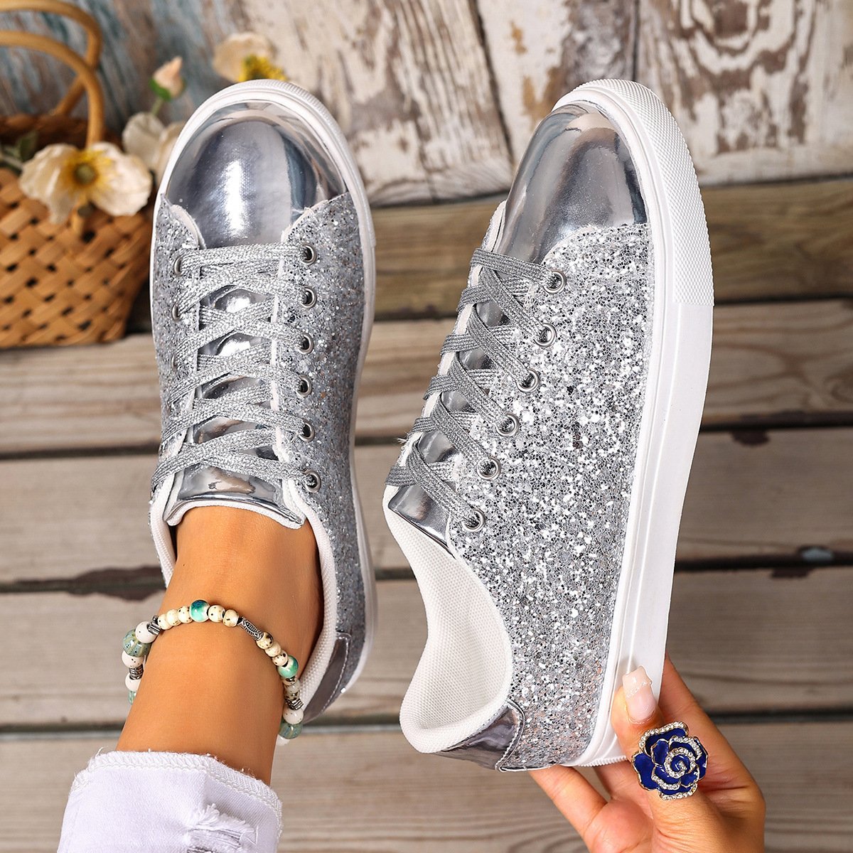Plus Size Sparkle Board Shoes - Image 8