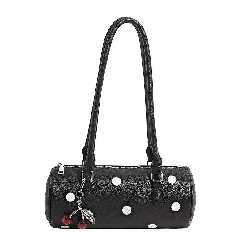 Cylindrical Women's Bag With Pendant - Image 8