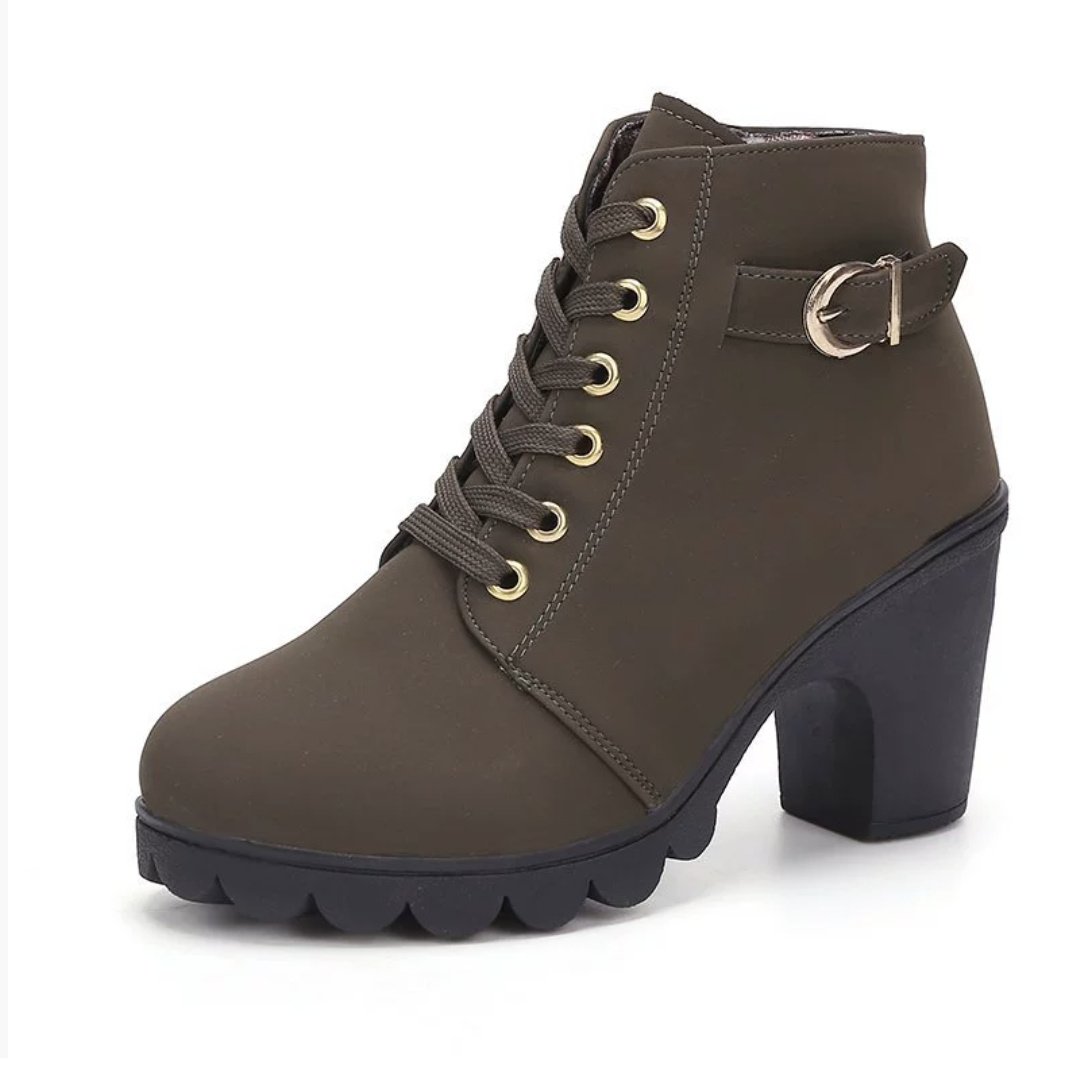 Women’s Suede Square Heel Boots - Image 10